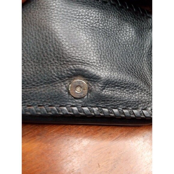 Tory Burch Marion Combo Black Leather Whipstitch Crossbody Bag W Gold Details - Picture 11 of 13